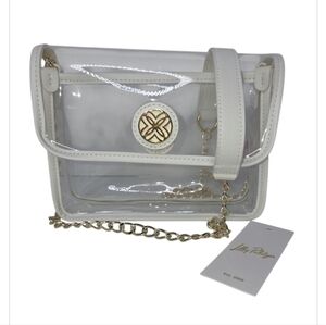 Lilly Pulitzer Amberlie Clear Crossbody Bag Chain Detail NEW